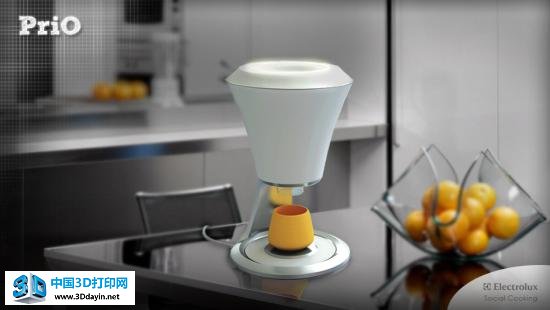 一体式榨汁机新概念：把食物残渣当3D打印材料