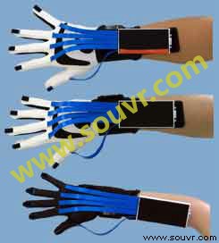 ShapeHand attached to 3 different sized hands/gloves ranging from XL to XS