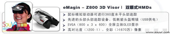 eMagin Z800 3D Visor头戴显示器（数字头盔）