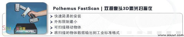 Polhemus FastScan 双摄像头3D激光扫描仪