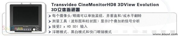 Transvideo CineMonitorHD8 3DView Evolution 3D立体监视器