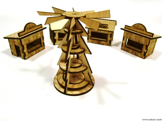 这个厉害了哟，激光切割3D打印机制作的圣诞商店！