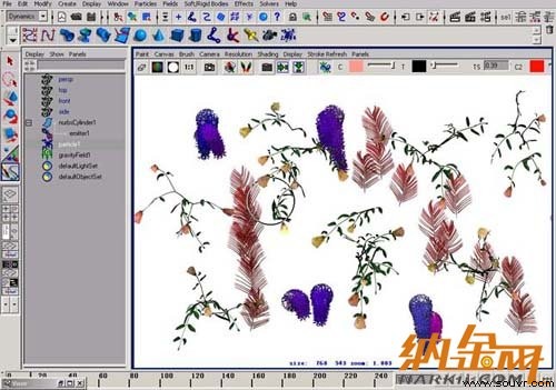 paint effect结合maya粒子制作动画 飞特网 maya入门教程