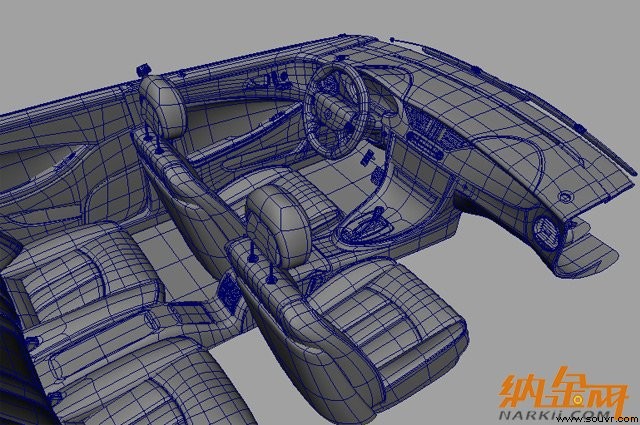 maya打造奔驰cls 550跑车 飞特网 maya建模教程interior7