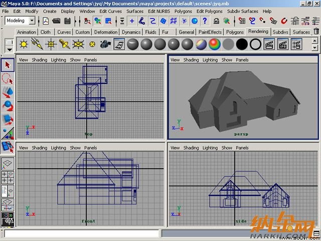 maya制作卡通建筑 飞特网 maya建模教程