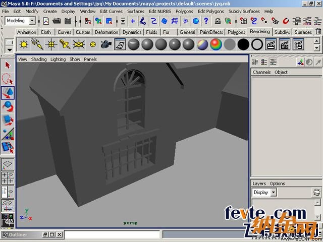 maya制作卡通建筑 飞特网 maya建模教程