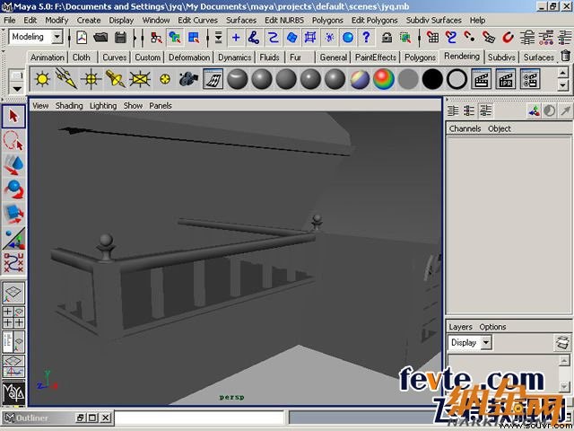 maya制作卡通建筑 飞特网 maya建模教程