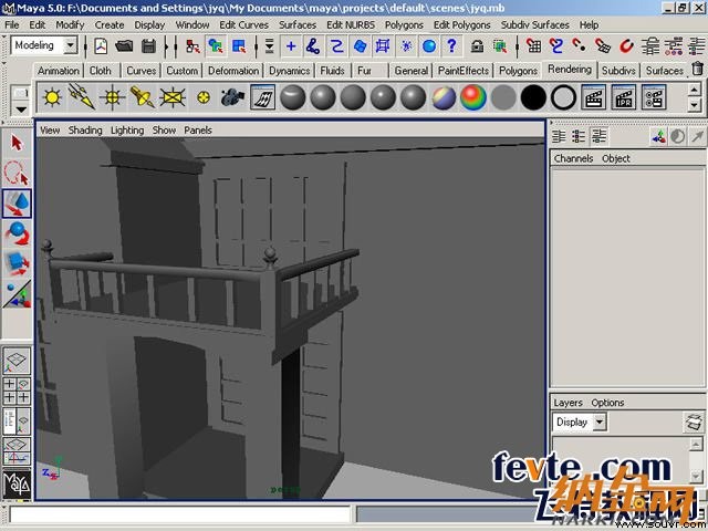 maya制作卡通建筑 飞特网 maya建模教程