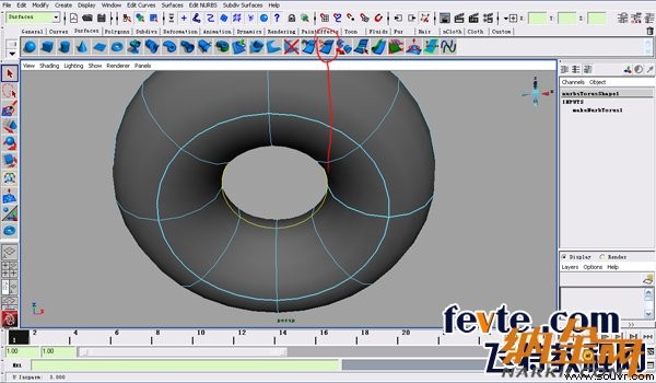 maya nurbs制作高精度生物模型详解 飞特网 maya建模教程