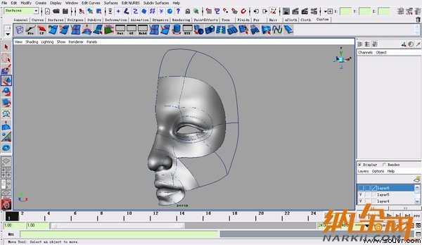 maya nurbs制作高精度生物模型详解 飞特网 maya建模教程