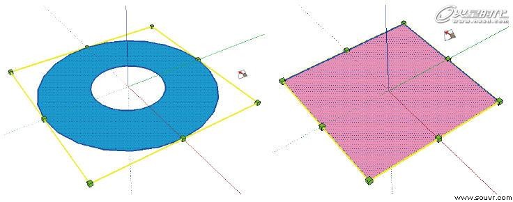 图36 ［缩放］工具在二维对象上的控制点