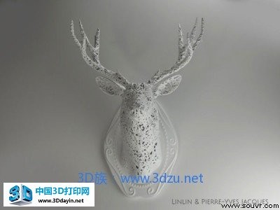 艺术家创作3D打印动物壁饰