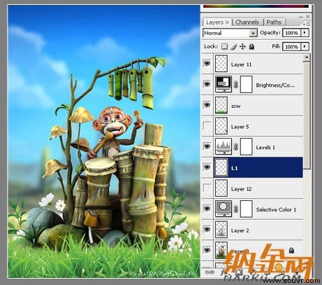 《敲竹鼓的野猴子》Maya作品制作流程 - 3D动画教程 -  82_e57cda43.jpg