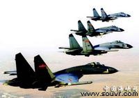 中国空军苏-27SK编队飞行