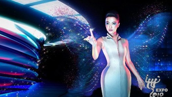 徐静蕾在企业联合馆360度全景互动体验影片中的“蝴蝶教授”造型