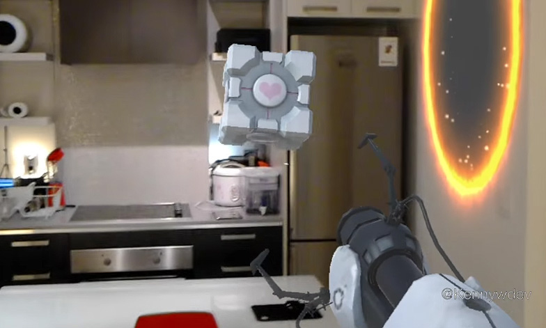 U3D引擎制作 微软头盔HoloLens版《传送门》DEMO发布
